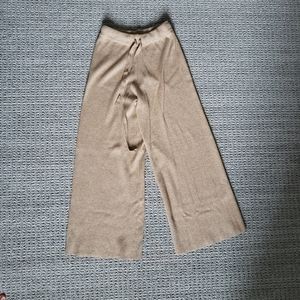 Wool Blend High-Waisted Knit Pants
